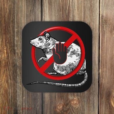 No Rat Sign Stop Snitching Pest Control Cool Novelty Graphic Coaster