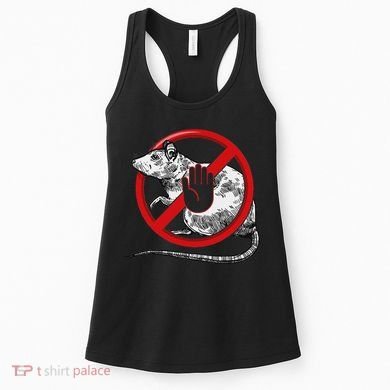 No Rat Sign Stop Snitching Pest Control Cool Novelty Graphic Women's Tank Top