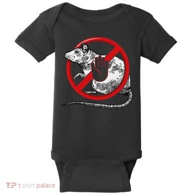 No Rat Sign Stop Snitching Pest Control Cool Novelty Graphic Baby Bodysuit