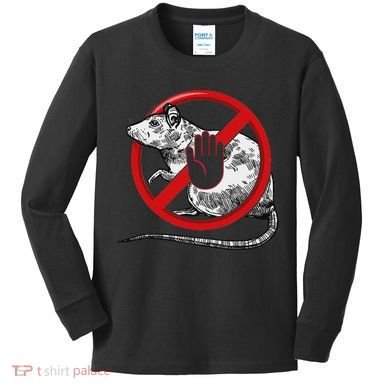 No Rat Sign Stop Snitching Pest Control Cool Novelty Graphic Kids Long Sleeve Shirt