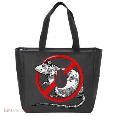 No Rat Sign Stop Snitching Pest Control Cool Novelty Graphic Tote Bag
