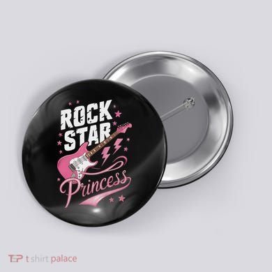 N Rock Star Princess Electric Guitar Design Button