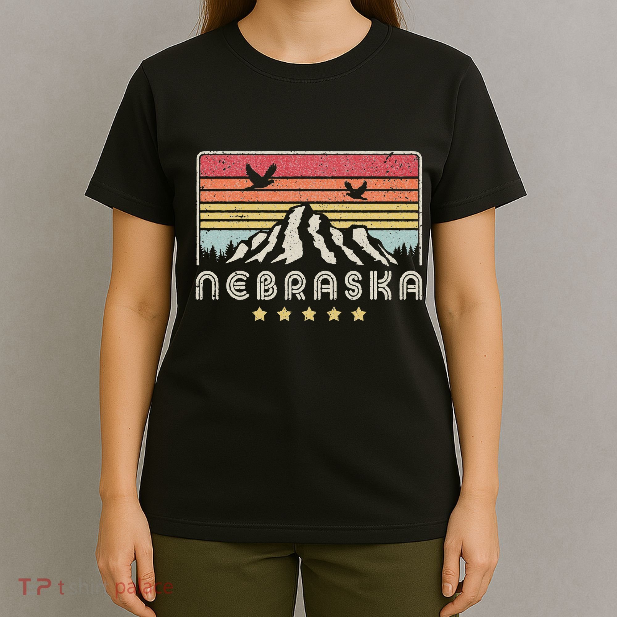 Nebraska . Retro Style Ne Usa T-Shirt