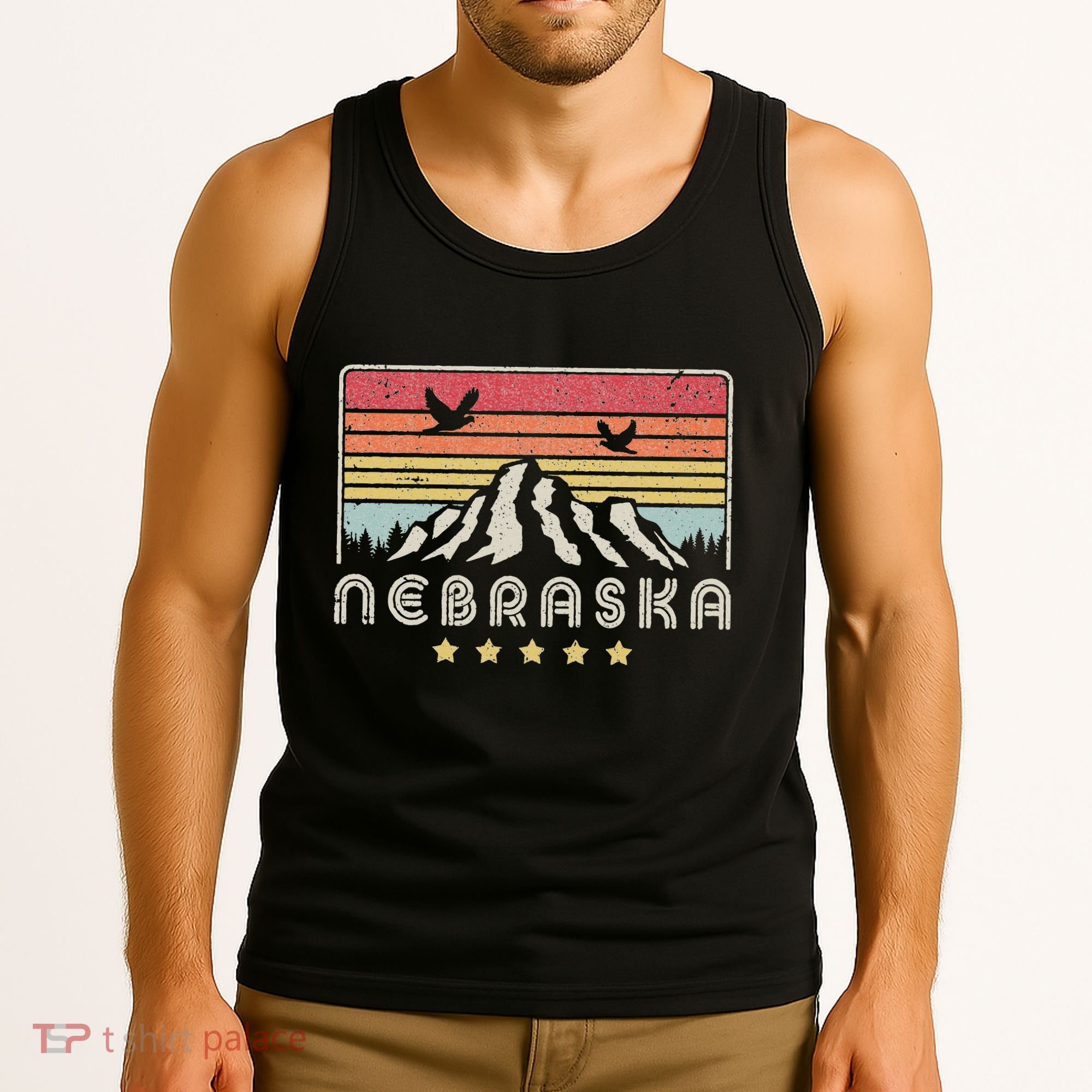Nebraska . Retro Style Ne Usa Tank Top