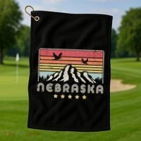 Nebraska . Retro Style Ne Usa Golf Towel thumb 1