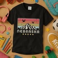 Nebraska . Retro Style Ne Usa Kids T-Shirt thumb 3