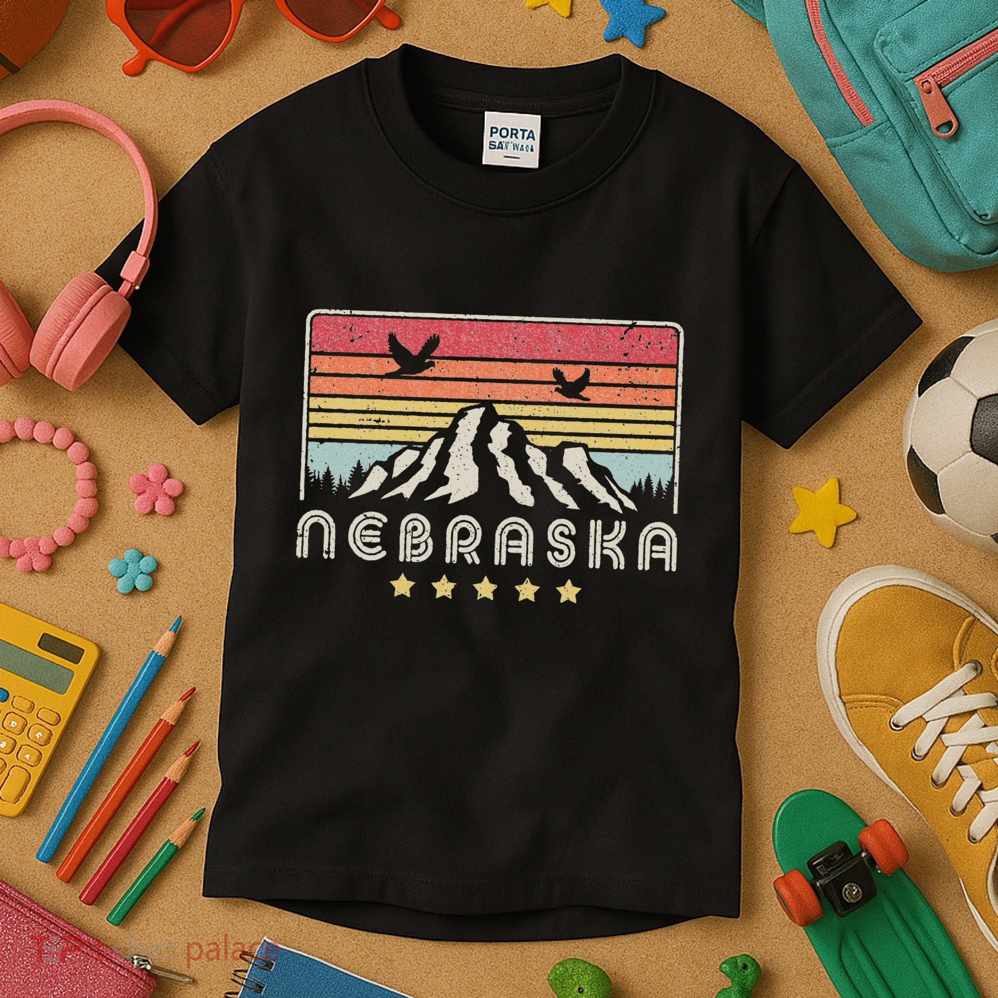 Nebraska . Retro Style Ne Usa Kids T-Shirt