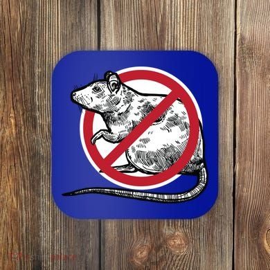 No Rat Sign Stop Snitching Pest Control Cool Novelty Funny Gift Funny Gift Coaster