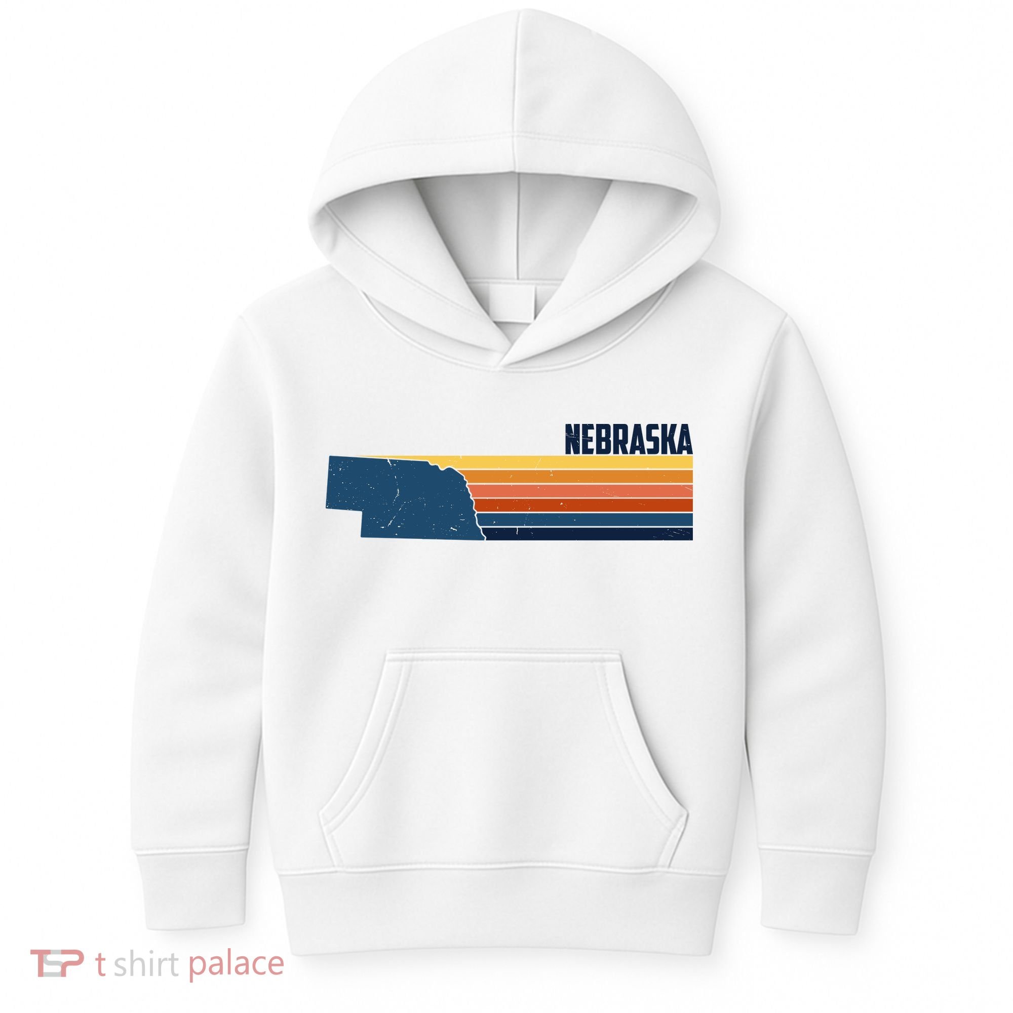 Nebraska Retro United States Kids Hoodie