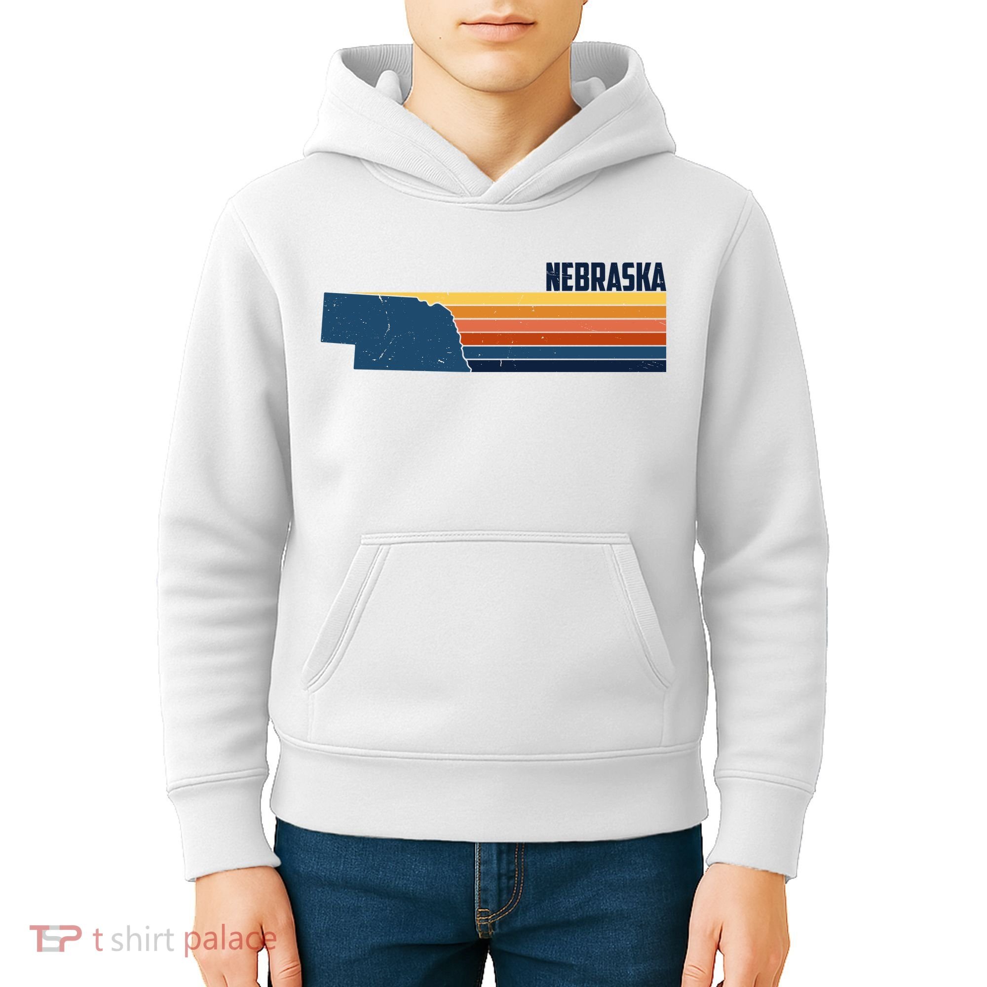 Nebraska Retro United States Kids Hoodie