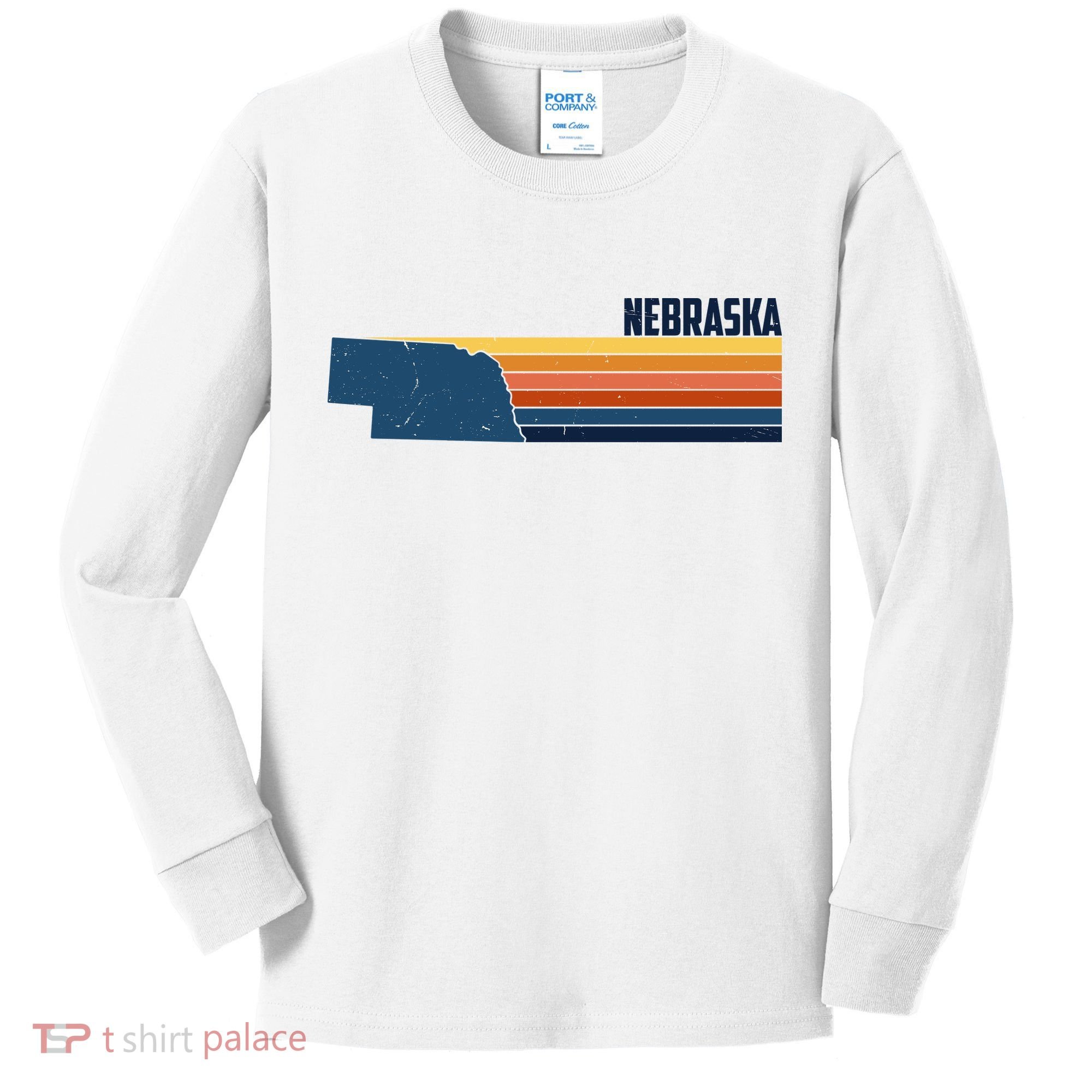 Nebraska Retro United States Kids Long Sleeve Shirt