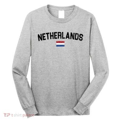 Netherlands Retro Vintage Flag Long Sleeve Shirt