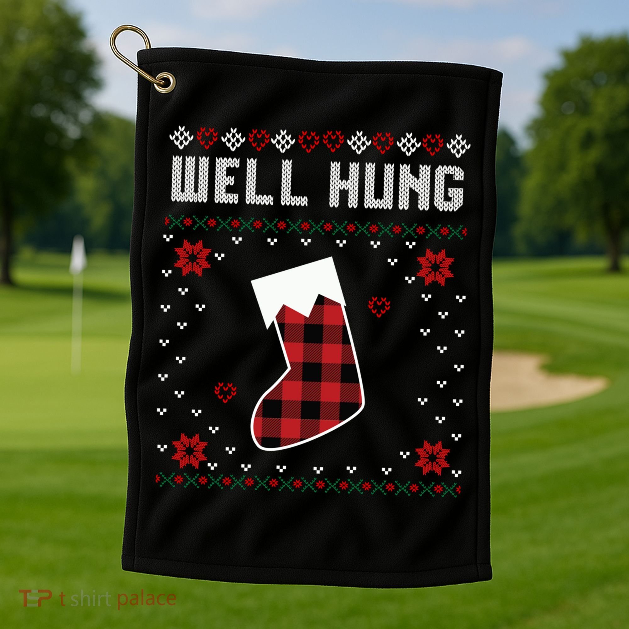 Nice Rack Well Hung Ugly Sweater Fun Couples Christmas Gift Golf Towel