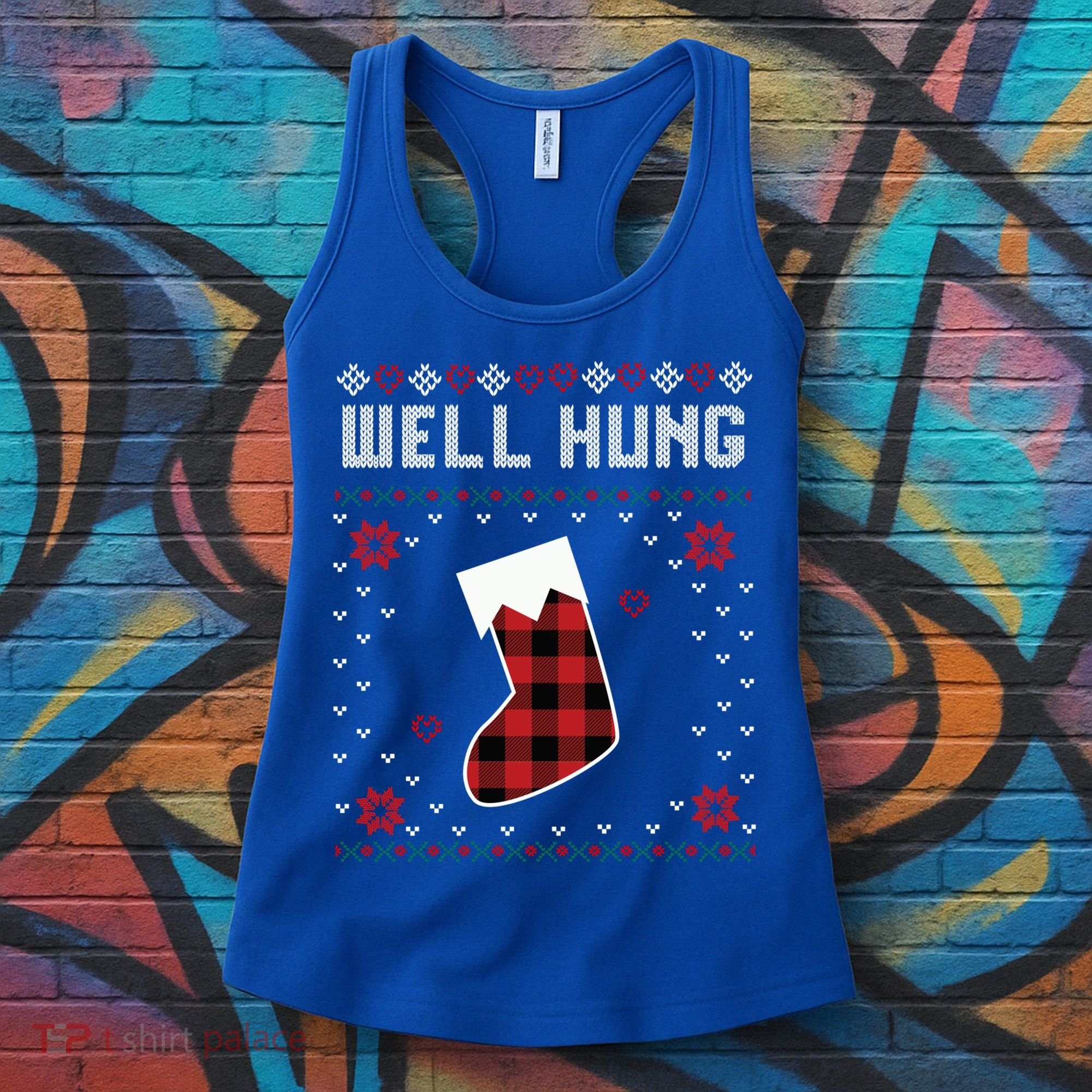 Nice Rack Well Hung Ugly Sweater Fun Couples Christmas Gift Women's Tank Top