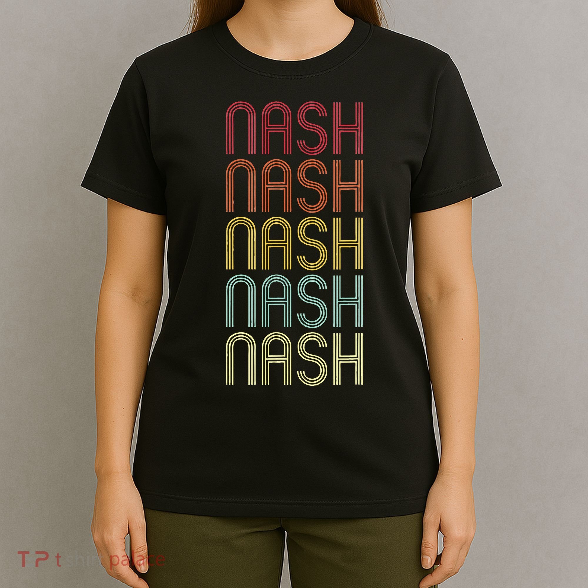 Nash Retro Wordmark Pattern Vintage Personalized 70s T-Shirt