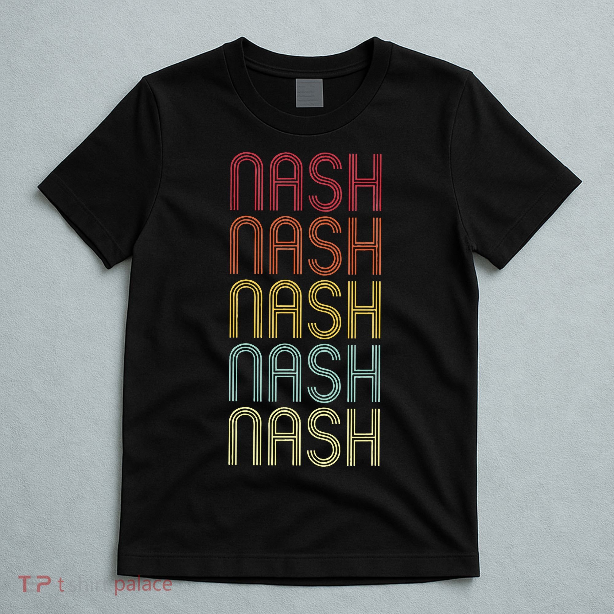 Nash Retro Wordmark Pattern Vintage Personalized 70s T-Shirt