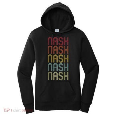 Nash Retro Wordmark Pattern Vintage Personalized 70s Women's Hoodie