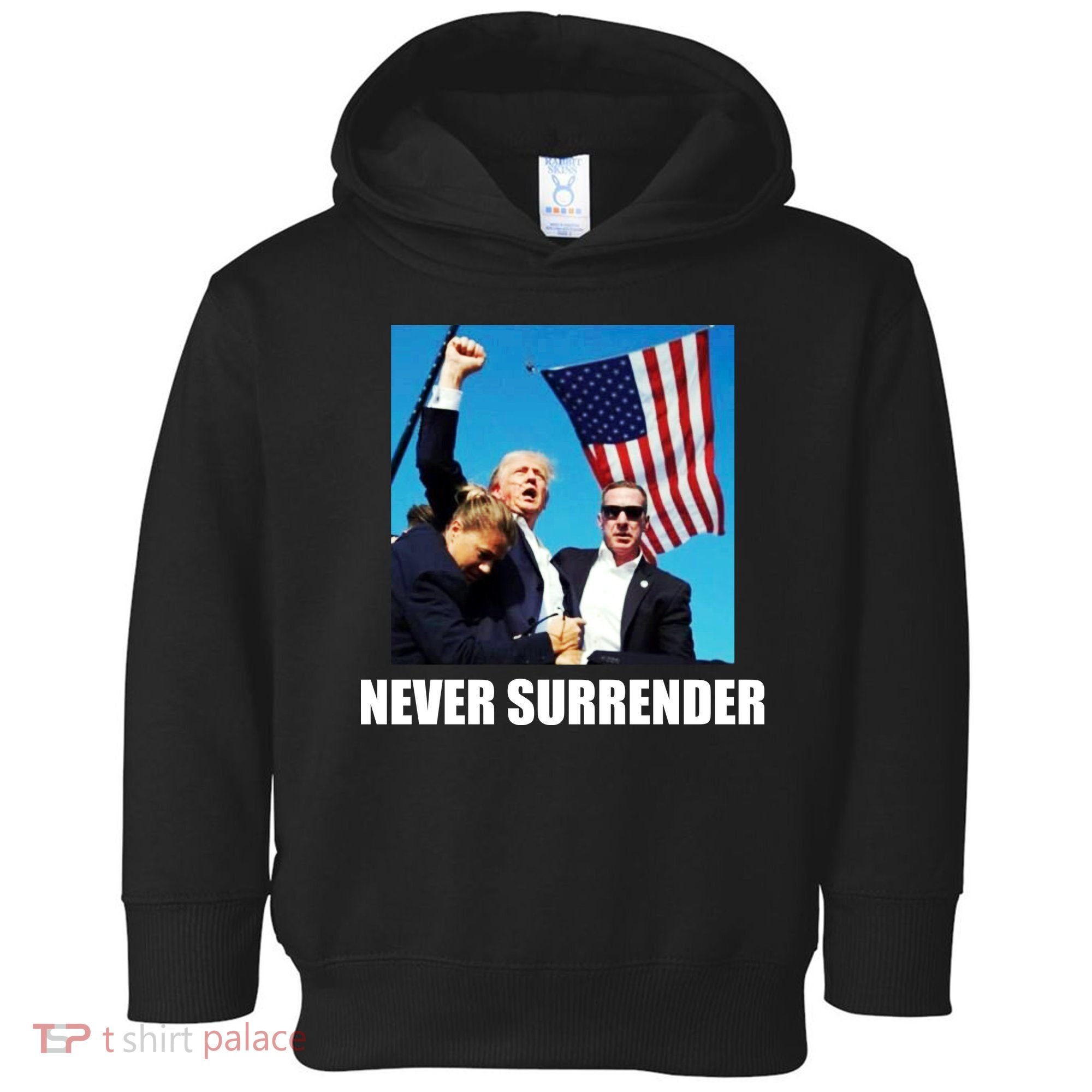 Never Surrender 2024 Take America Back Pennsylvania Rally Shooting Toddler Hoodie