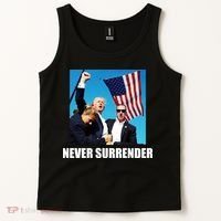 Never Surrender 2024 Take America Back Pennsylvania Rally Shooting Tank Top thumb 2