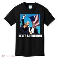 Never Surrender 2024 Take America Back Pennsylvania Rally Shooting Kids T-Shirt thumb 0