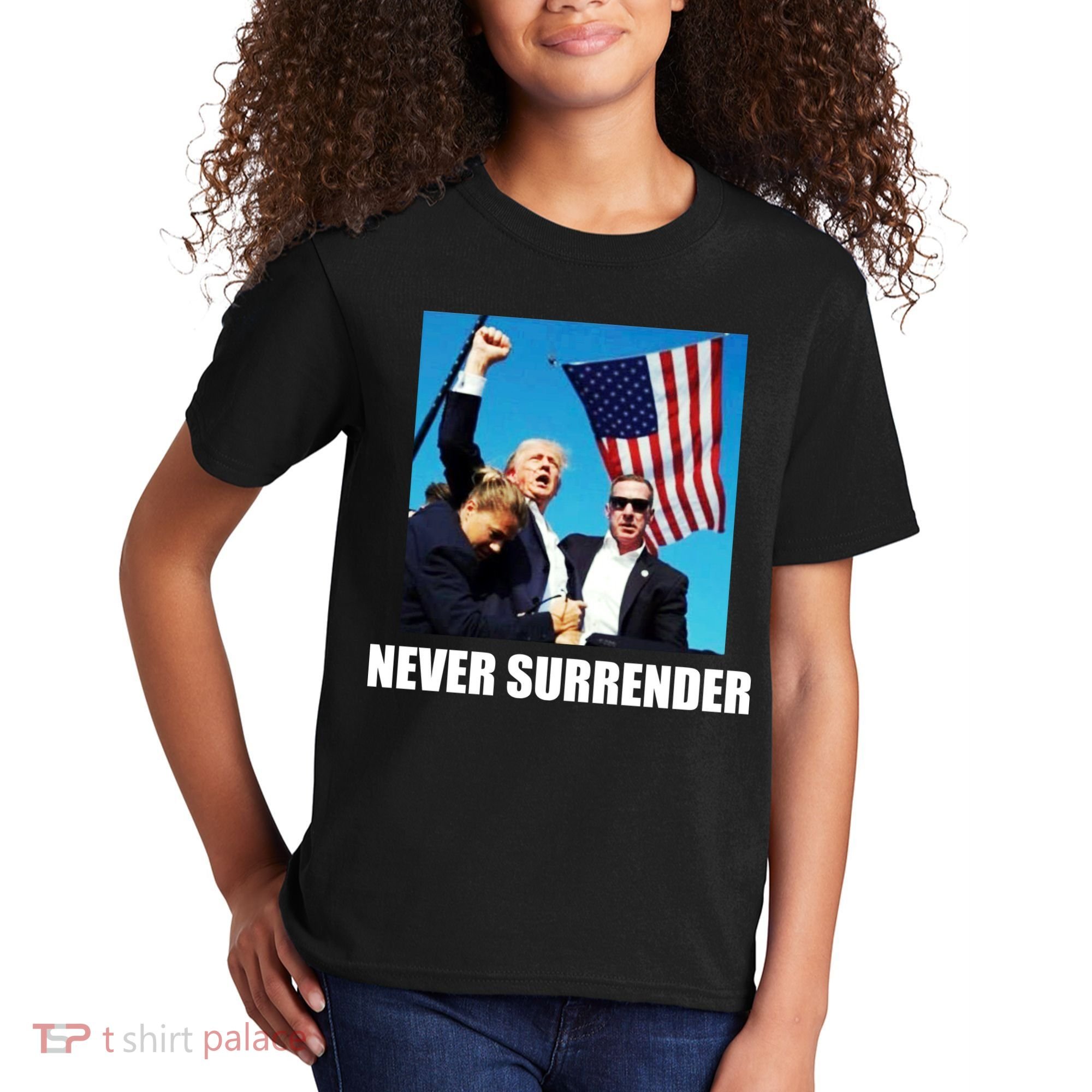 Never Surrender 2024 Take America Back Pennsylvania Rally Shooting Kids T-Shirt