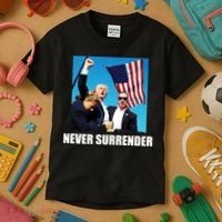 Never Surrender 2024 Take America Back Pennsylvania Rally Shooting Kids T-Shirt thumb 3