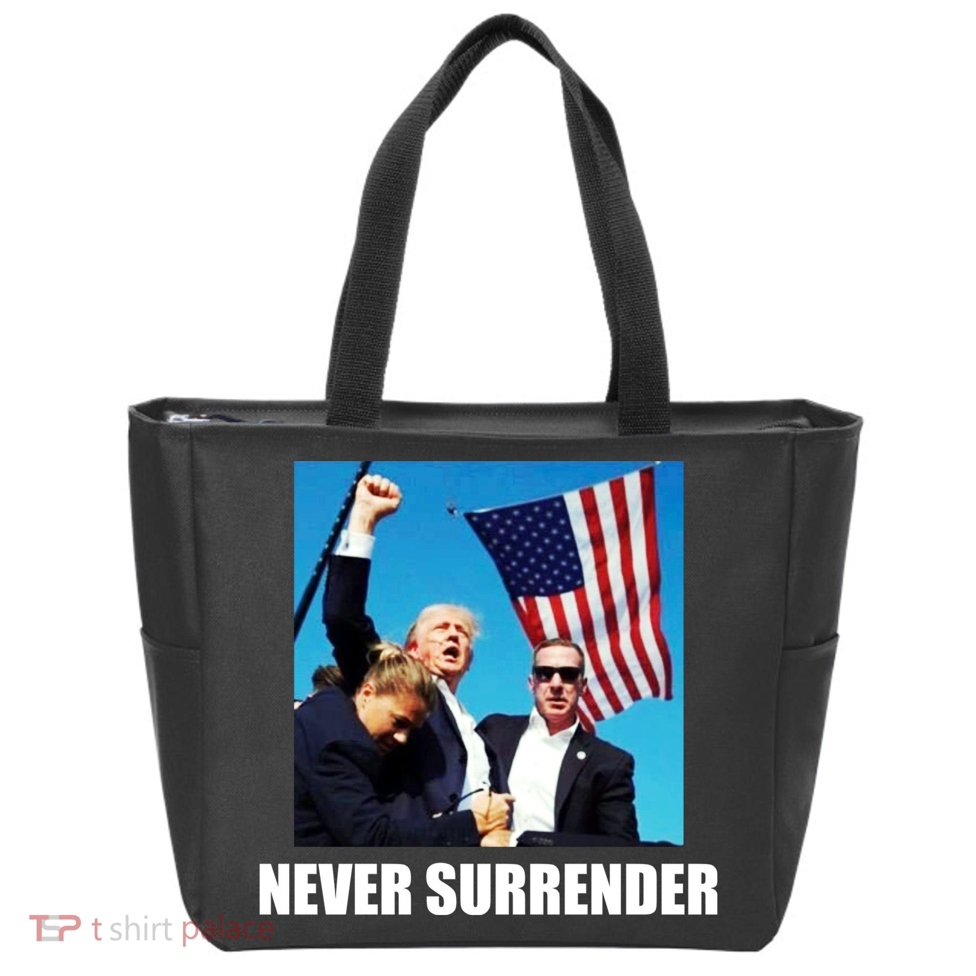 Never Surrender 2024 Take America Back Pennsylvania Rally Shooting Tote Bag
