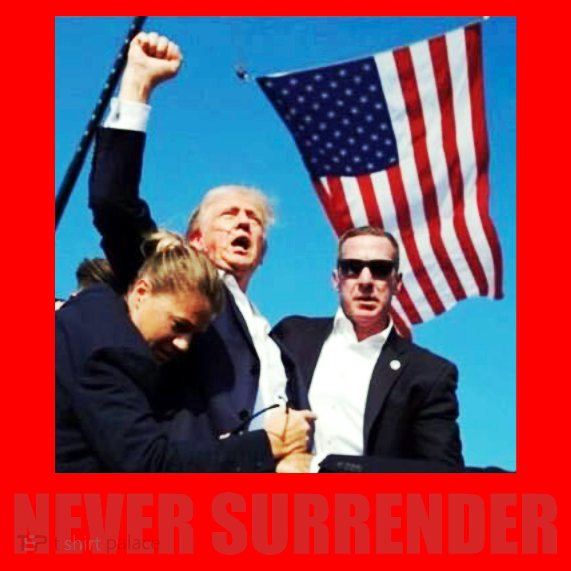 Never Surrender 2024 Take America Back Pennsylvania Rally Shooting Santa Hat