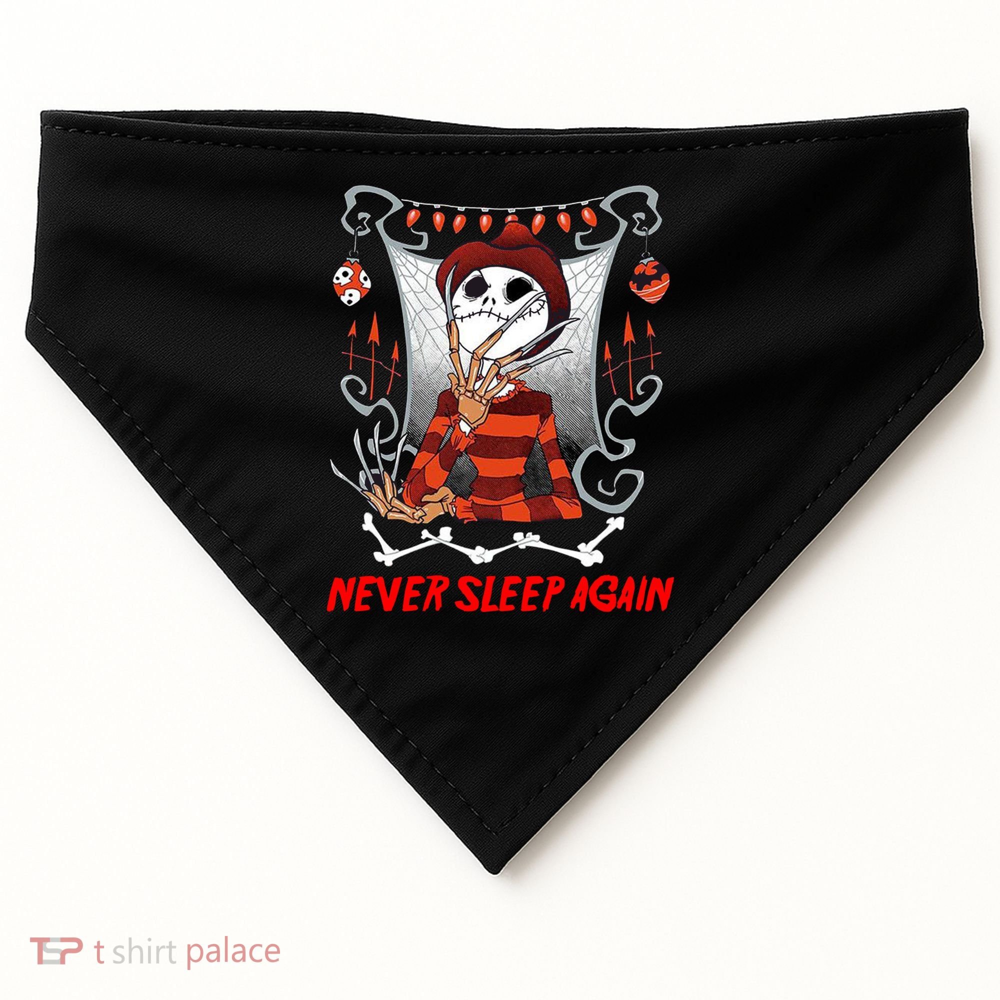 Never Sleep Again Scary Horror Nightmare Halloween Costume USA-Made Doggie Bandana