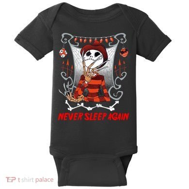 Never Sleep Again Scary Horror Nightmare Halloween Costume Baby Bodysuit
