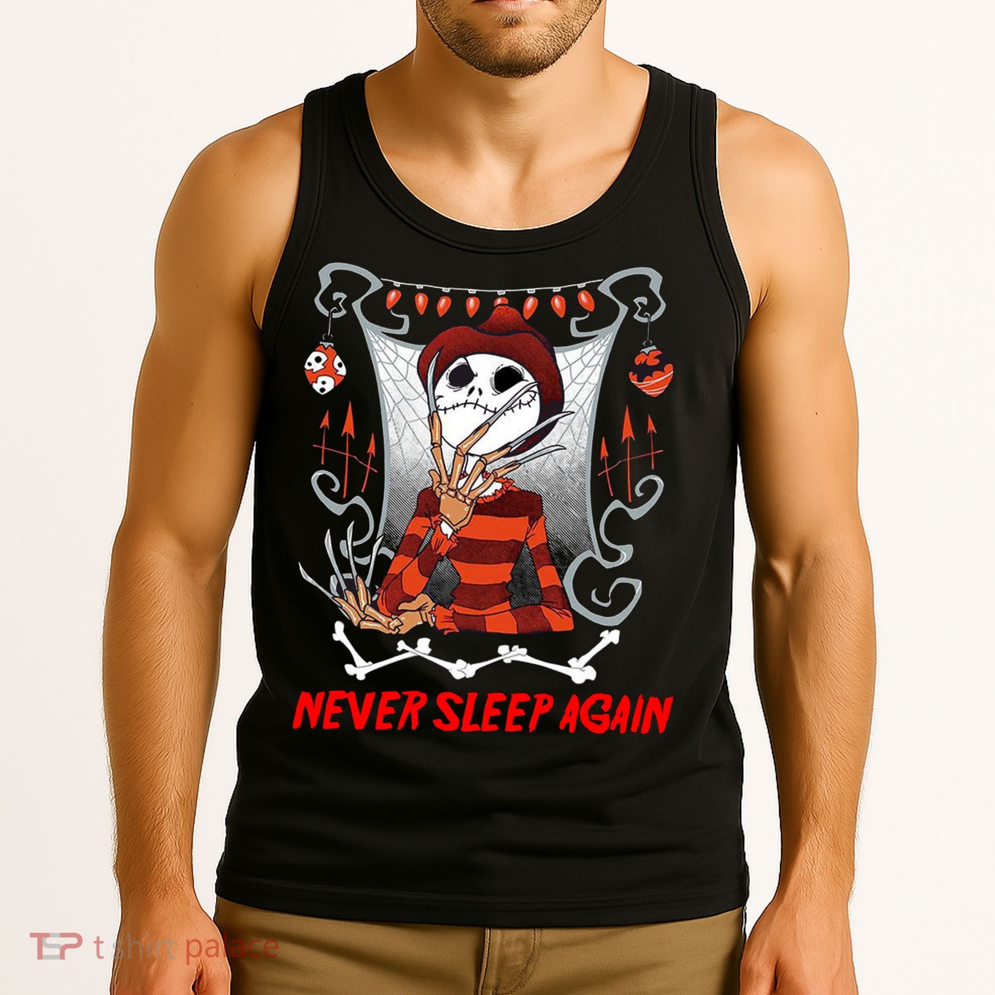 Never Sleep Again Scary Horror Nightmare Halloween Costume Tank Top
