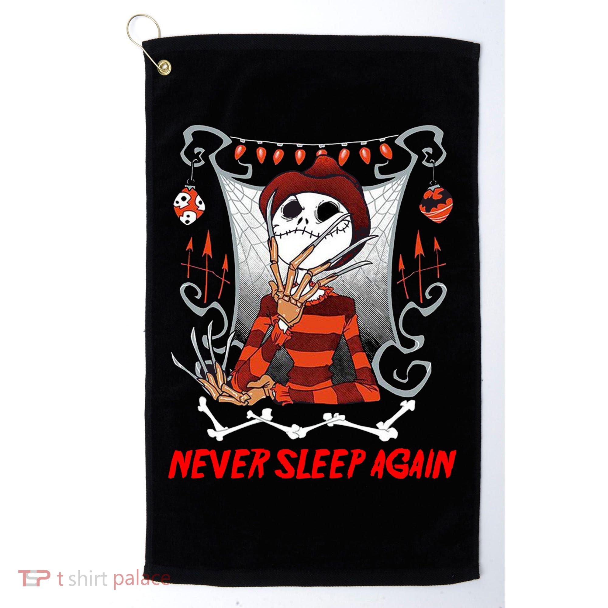 Never Sleep Again Scary Horror Nightmare Halloween Costume Golf Towel