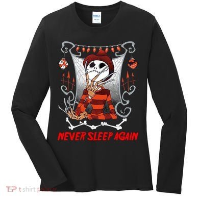 Never Sleep Again Scary Horror Nightmare Halloween Costume Women's Long Sleeve Shirt