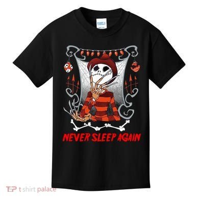 Never Sleep Again Scary Horror Nightmare Halloween Costume Kids T-Shirt