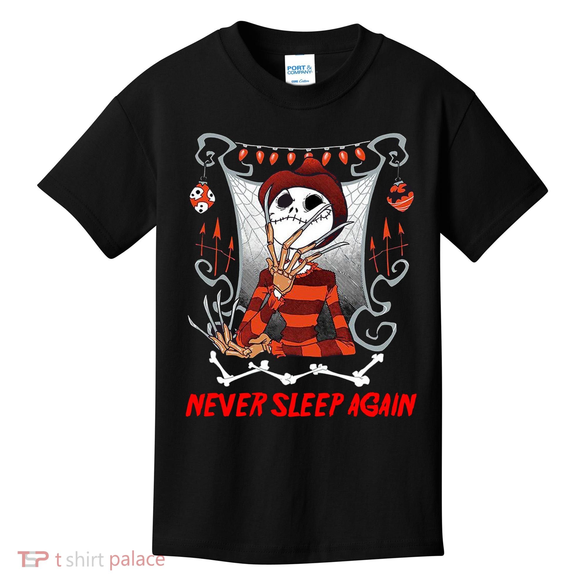 Never Sleep Again Scary Horror Nightmare Halloween Costume Kids T-Shirt