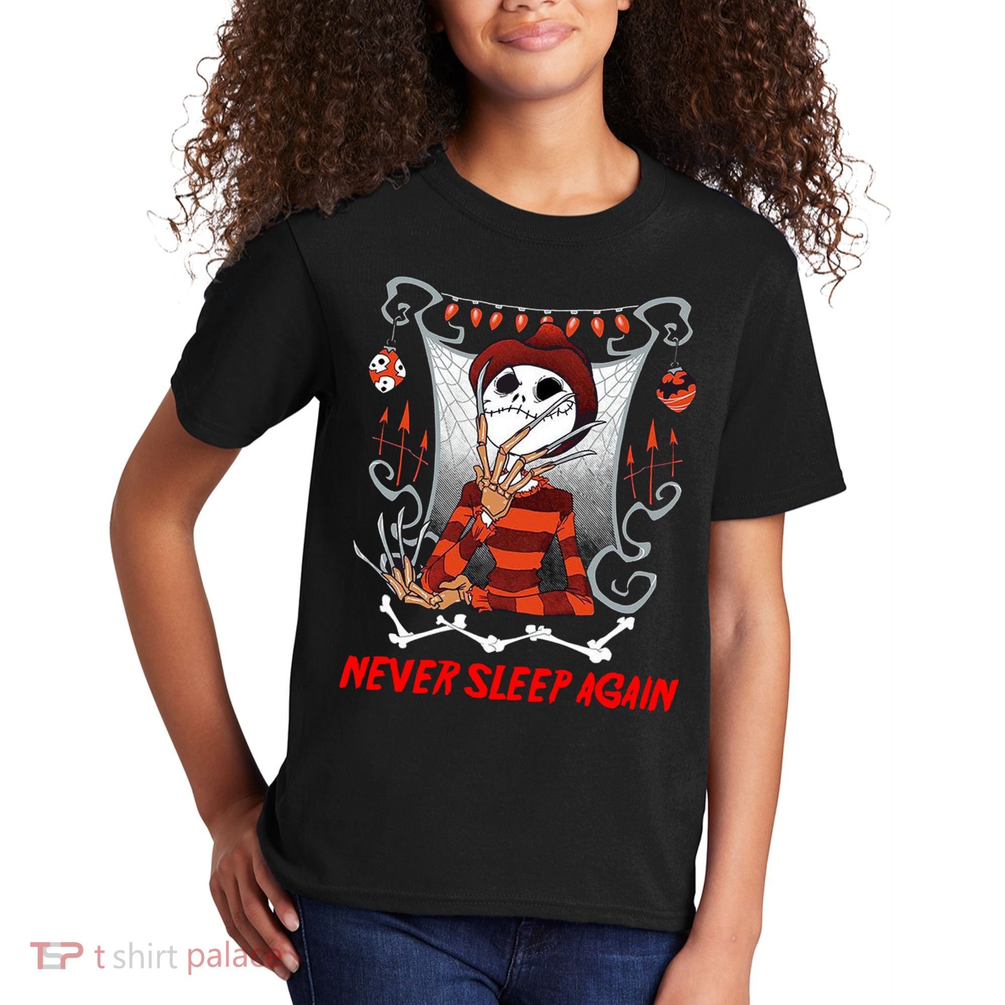 Never Sleep Again Scary Horror Nightmare Halloween Costume Kids T-Shirt