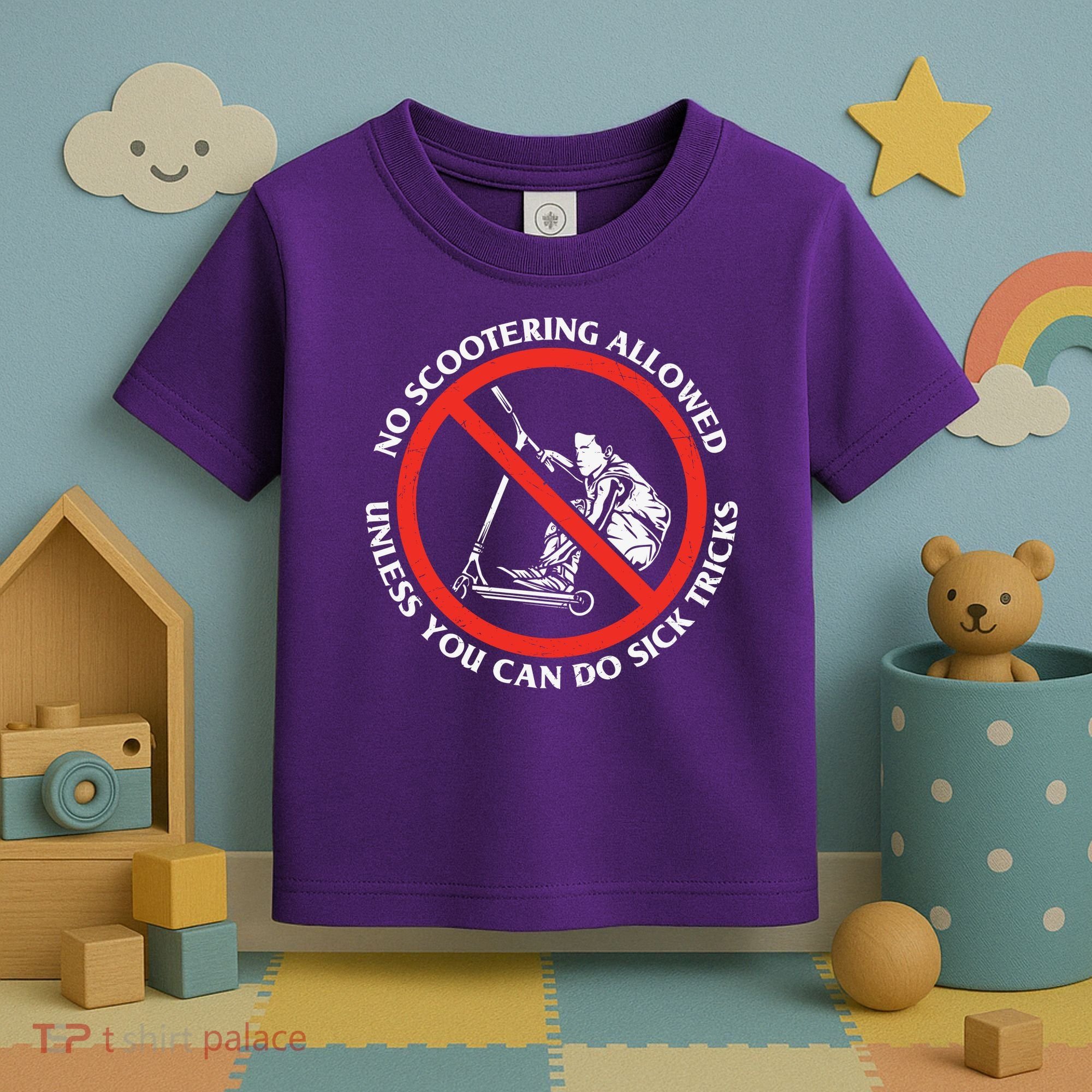 No Scootering Allowed Unless You Can Do Sick Tricks Scooter Plus Size Shirts Toddler T-Shirt