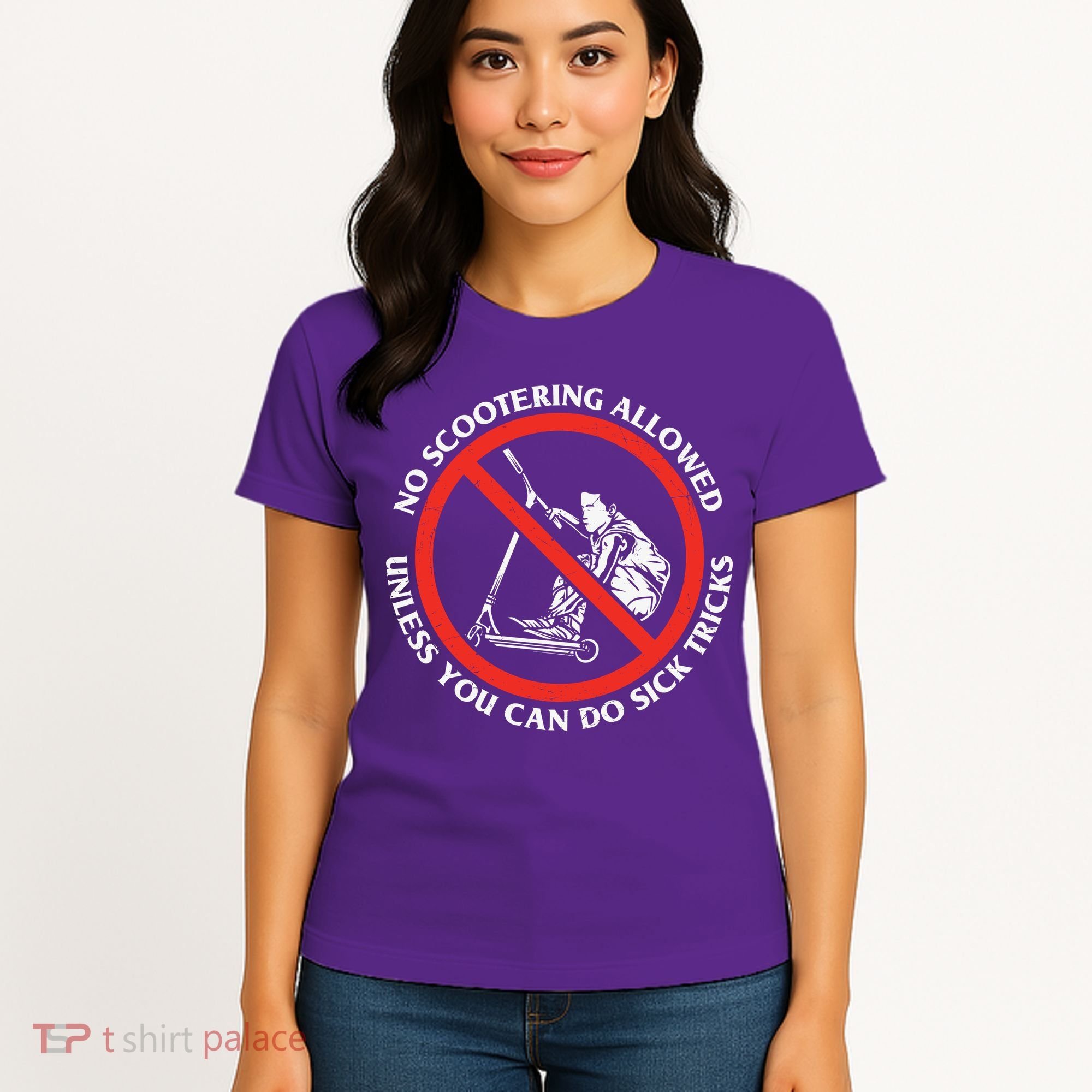 No Scootering Allowed Unless You Can Do Sick Tricks Scooter Plus Size Shirts Women's T-Shirt