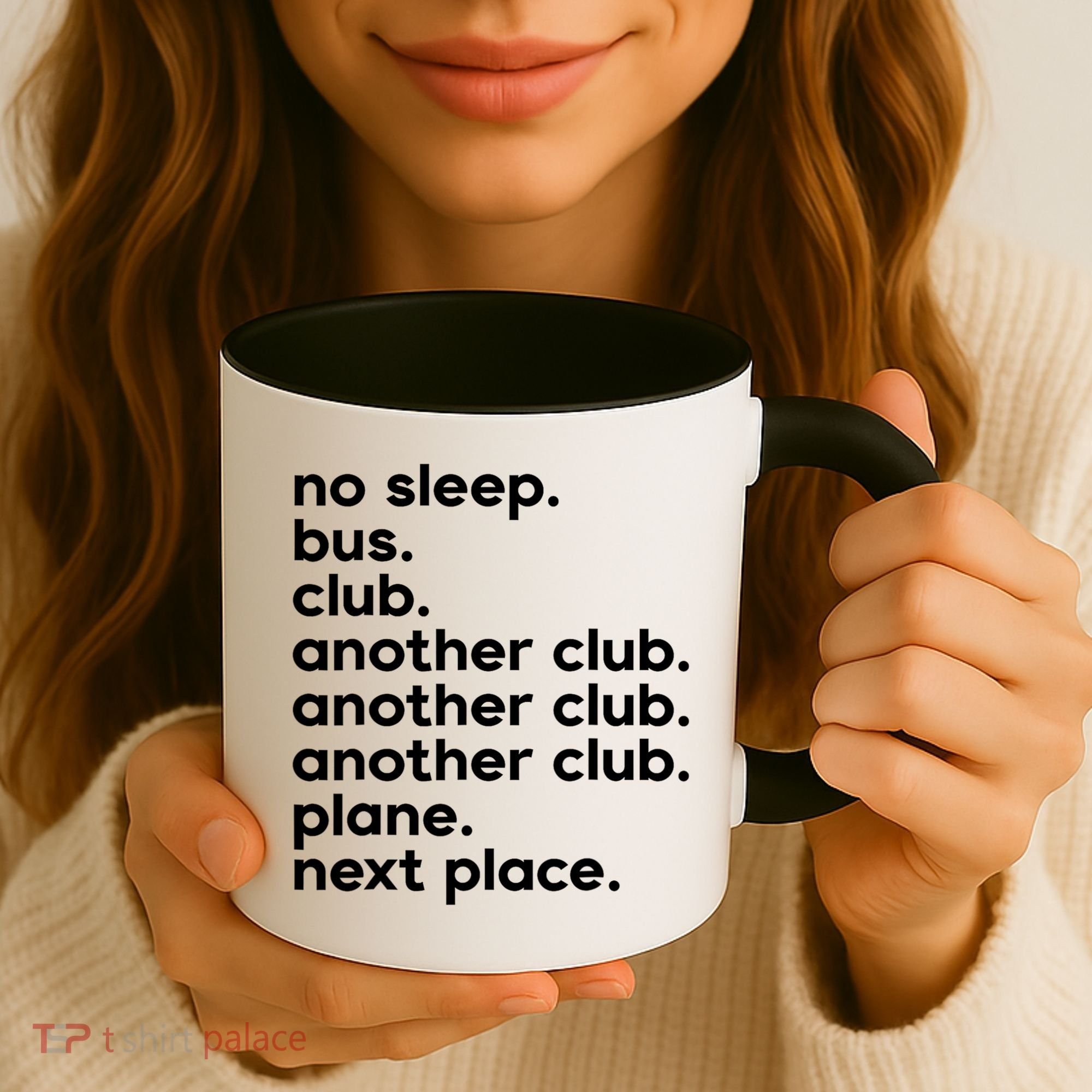 No Sleep Bus Club Another Club Plane Next Place Coffee Mug