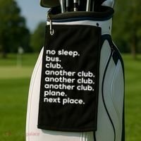 No Sleep Bus Club Another Club Plane Next Place Golf Towel thumb 2