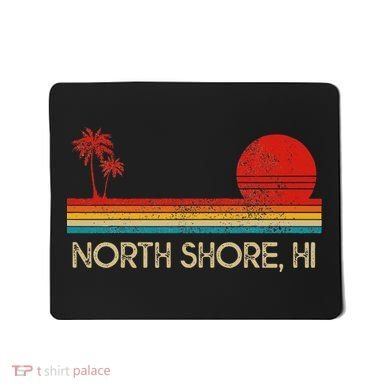 North Shore Beach Hawaii Surf Surfer Retro Sunset Vintage Mousepad