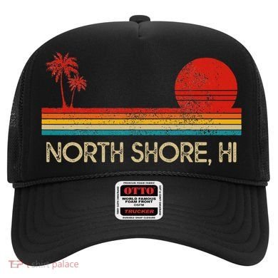 North Shore Beach Hawaii Surf Surfer Retro Sunset Vintage Hat