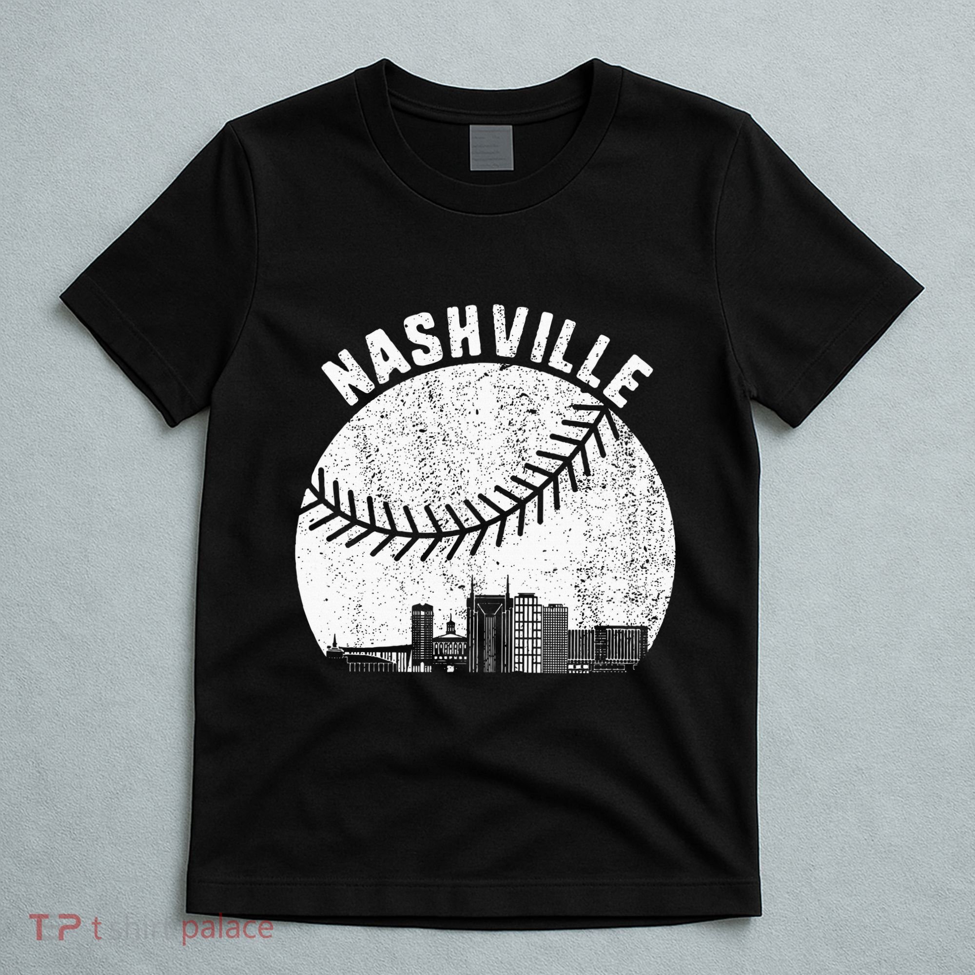 Nashville Skyline Baseball Fan Vintage Nashville Baseball T-Shirt
