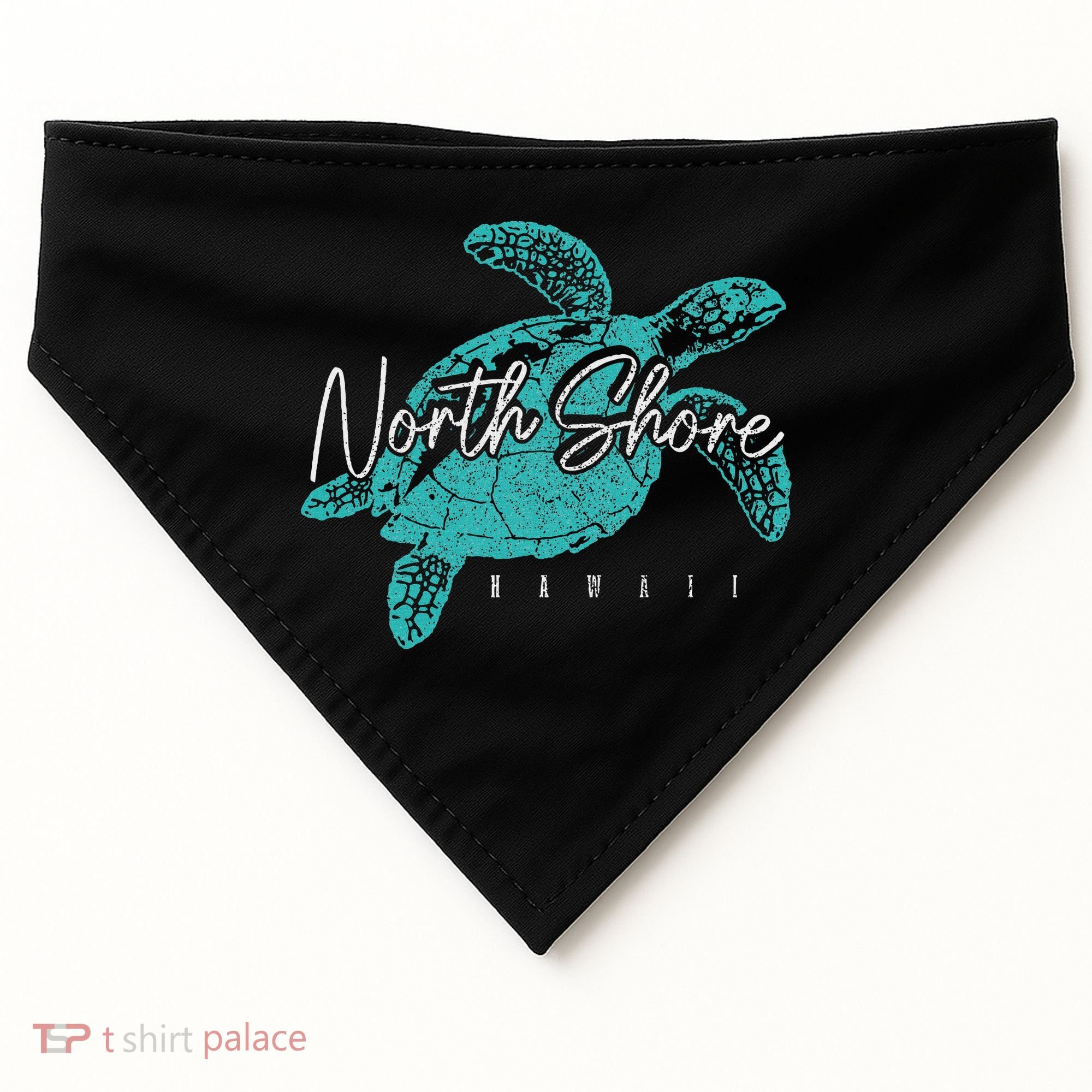 North Shore Beach Hawaii Surfer Diving Hawaiian Sea Turtle USA-Made Doggie Bandana