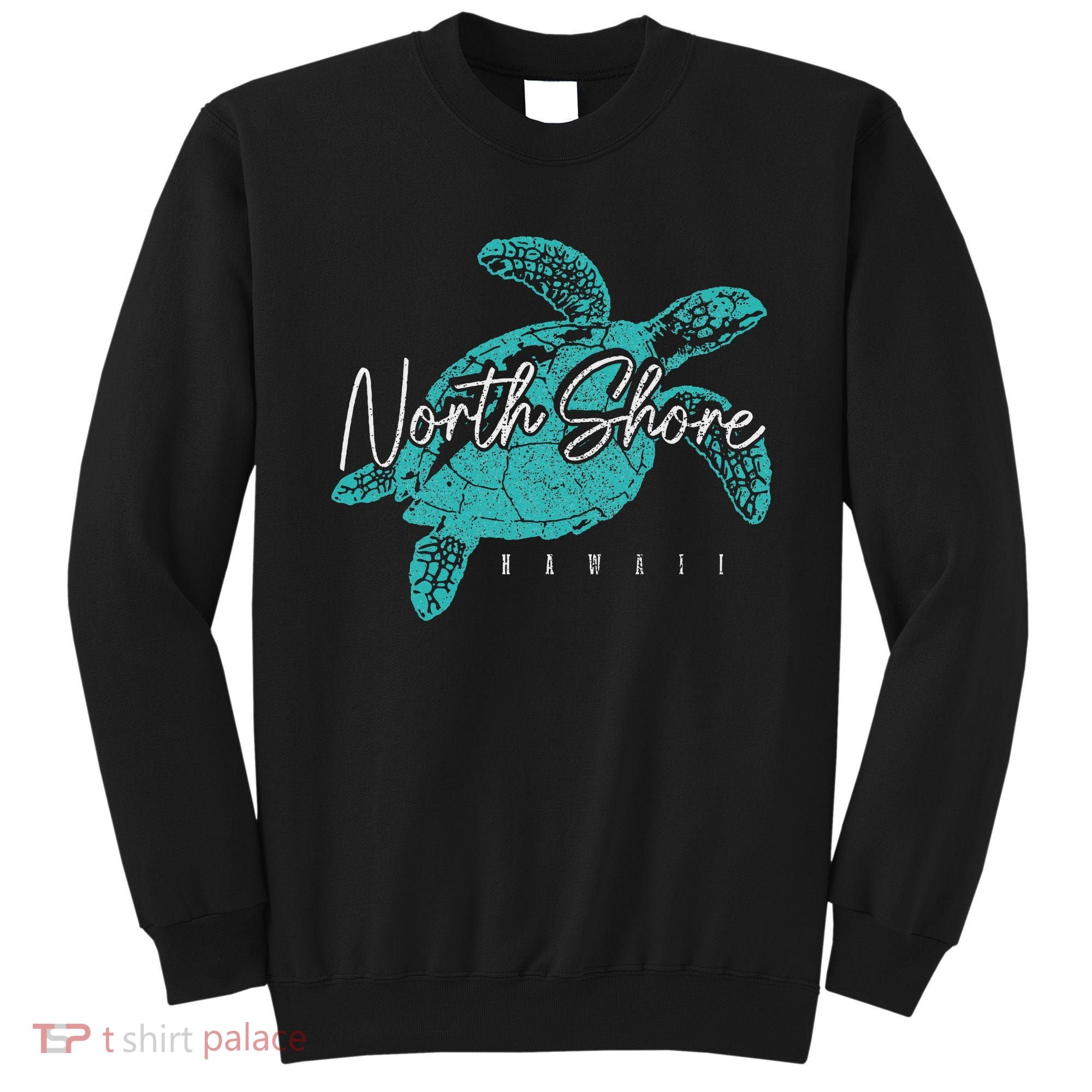 North Shore Beach Hawaii Surfer Diving Hawaiian Sea Turtle Sweatshirt