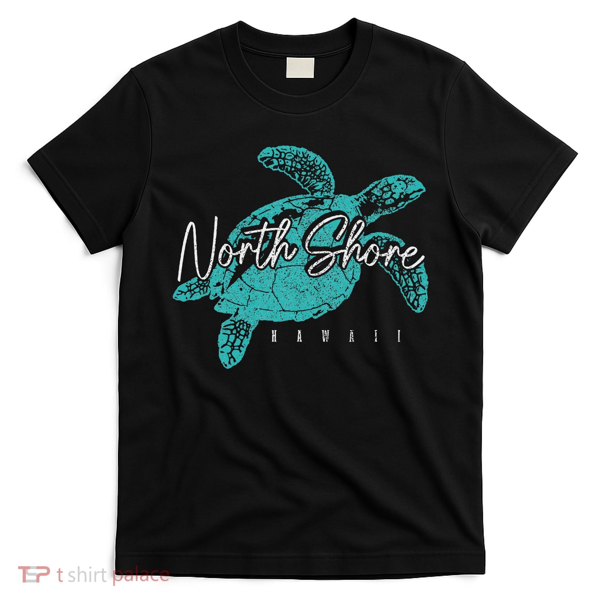 North Shore Beach Hawaii Surfer Diving Hawaiian Sea Turtle T-Shirt