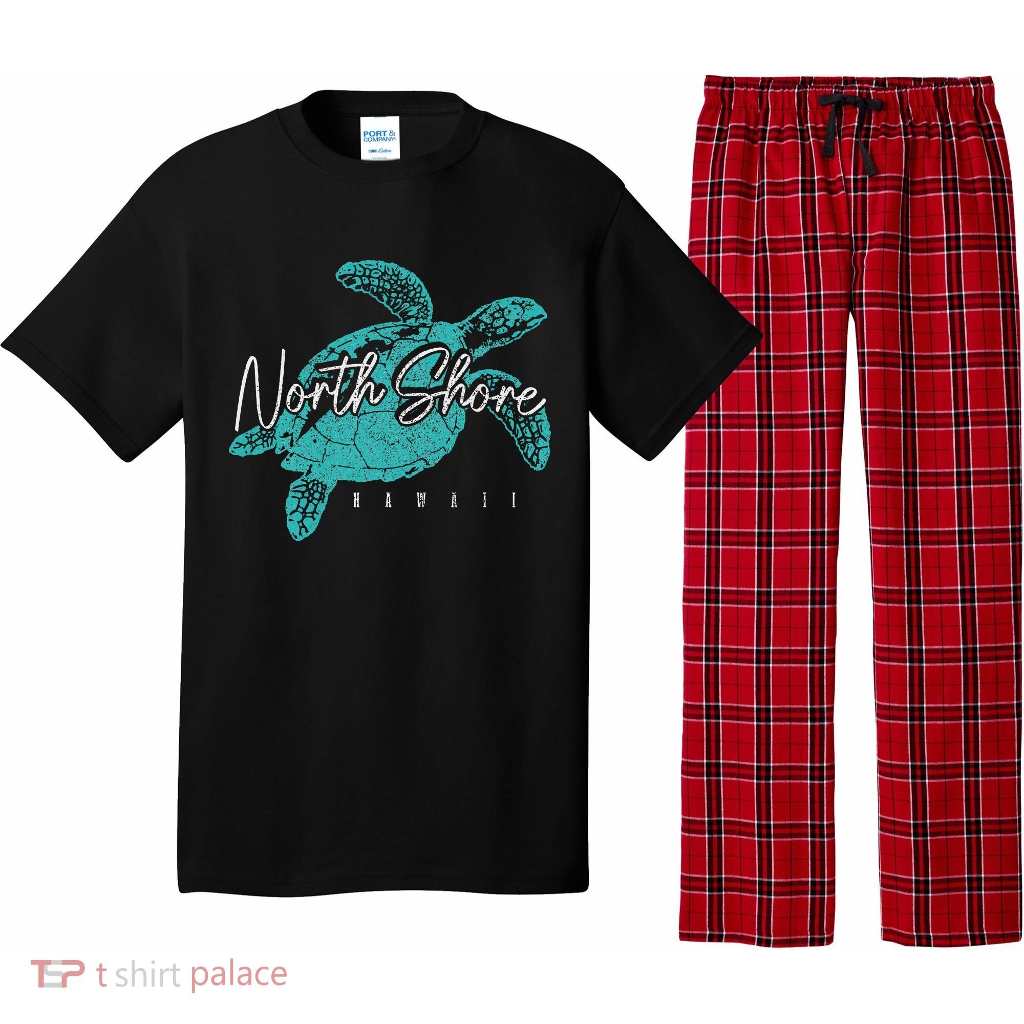 North Shore Beach Hawaii Surfer Diving Hawaiian Sea Turtle Pajama Set