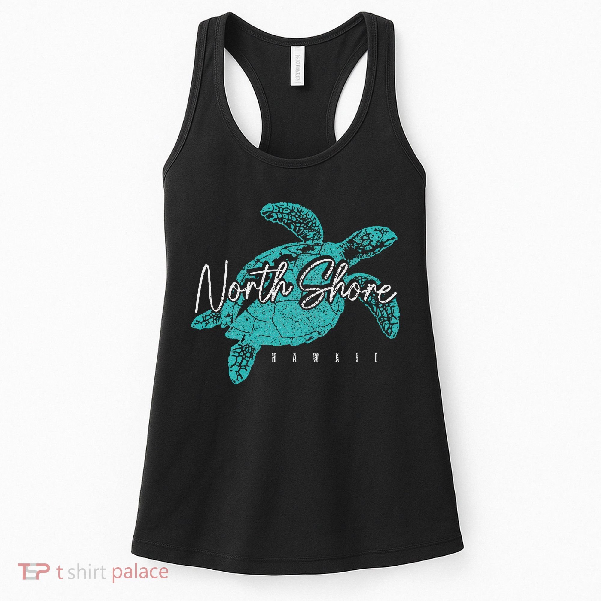 North Shore Beach Hawaii Surfer Diving Hawaiian Sea Turtle Women's Tank Top