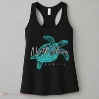 North Shore Beach Hawaii Surfer Diving Hawaiian Sea Turtle Women's Tank Top thumb 3