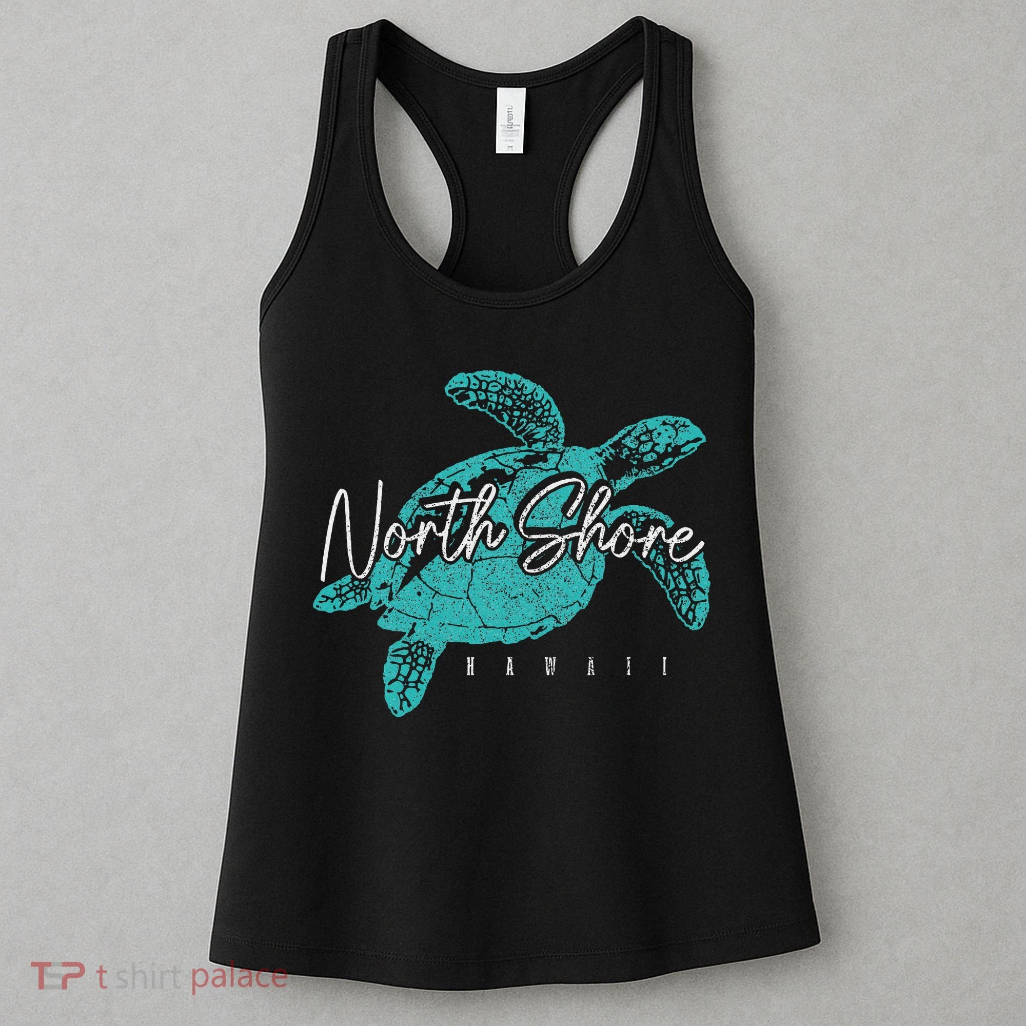 North Shore Beach Hawaii Surfer Diving Hawaiian Sea Turtle Women's Tank Top
